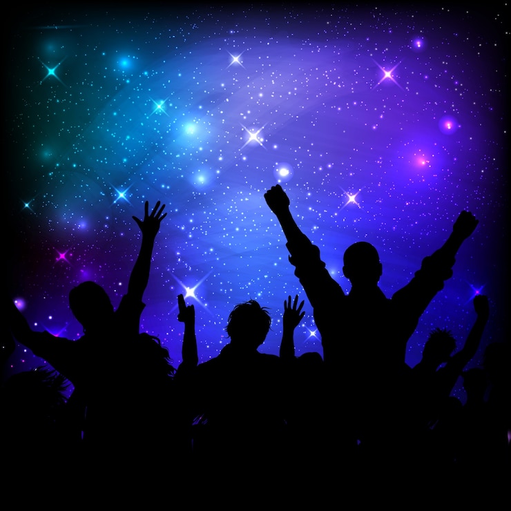 Vettore pubblico sullo sfondo della notte di galassia