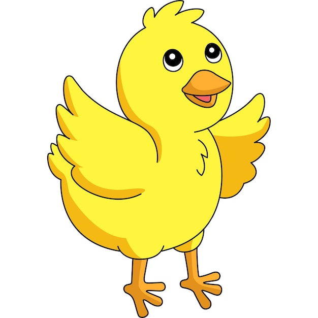 Pulcino cartone animato colorato clipart illustrazione