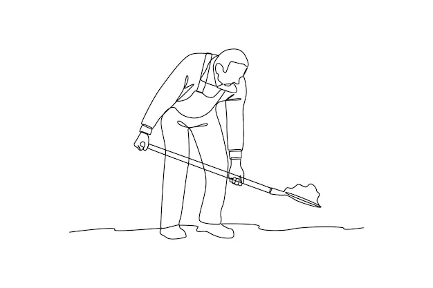 Pulizia del giardino con la zuppa Cooperazione reciproca e lavoro di squadra Concetto minimalista bianco e nero