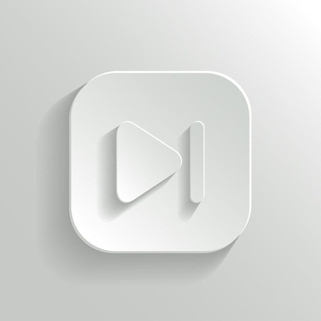 Pulsante dell'app bianco vettore icona lettore multimediale