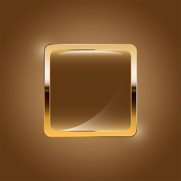 Pulsante di lusso quadrato con cornice dorata con modello angoli arrotondati