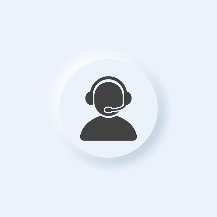 Pulsante di supporto chiamata cliente in stile neumorfico vettoriale per la progettazione dell'interfaccia utente