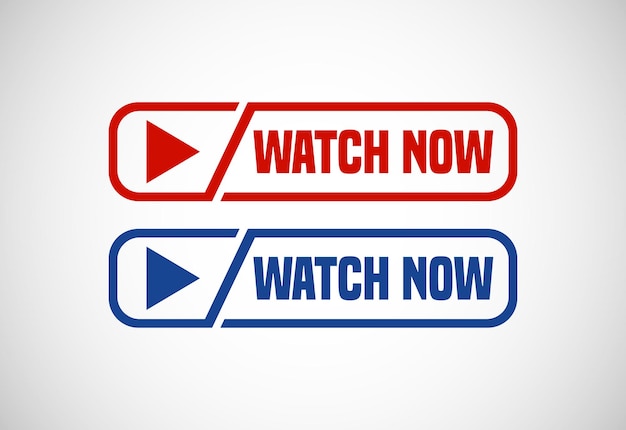 Pulsante Guarda ora Guarda ora segno banner Riproduci video icona illustrazione vettoriale