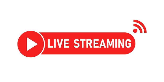 Pulsante icona streaming live per la trasmissione o lo streaming online Illustrazione vettoriale