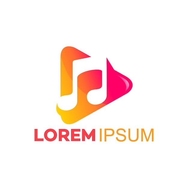 Pulsante Riproduci musica icona logo multimediale icona del logo della tecnologia di riproduzione multimediale