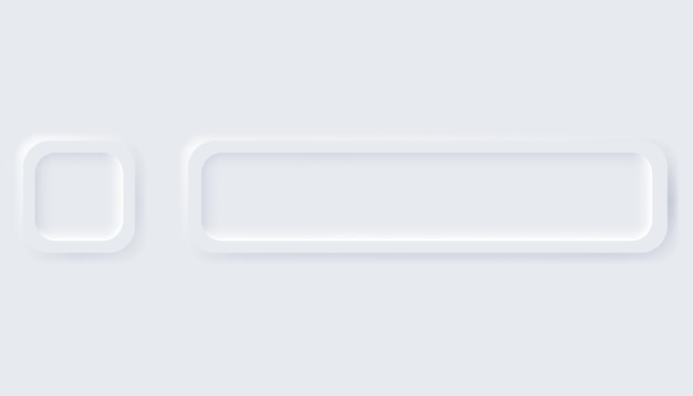 Pulsanti neumorfici Semplici elementi di design alla moda Componenti dell'interfaccia utente isolati su sfondo chiaro Elemento di controllo per il menu dell'app mobile del sito Web e la navigazione con bordi arrotondati