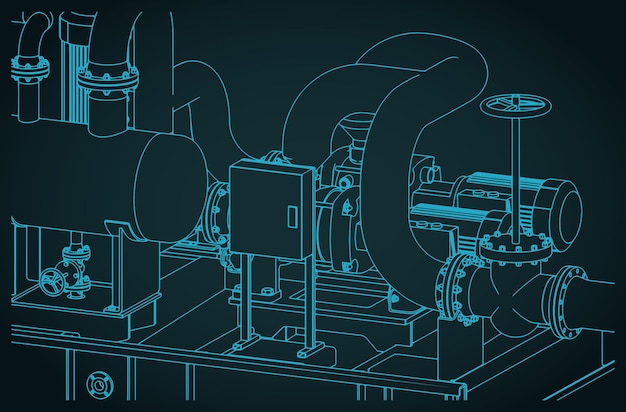 Pump skids per qualsiasi illustrazione di fluido
