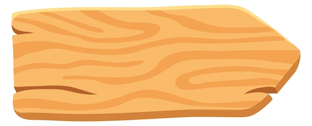 Puntatore a freccia in legno Tavola vuota Cartoon segno isolato su sfondo bianco