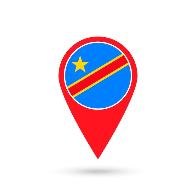 Puntatore mappa con bandiera Repubblica Democratica del Congo Repubblica Democratica del Congo Illustrazione vettoriale
