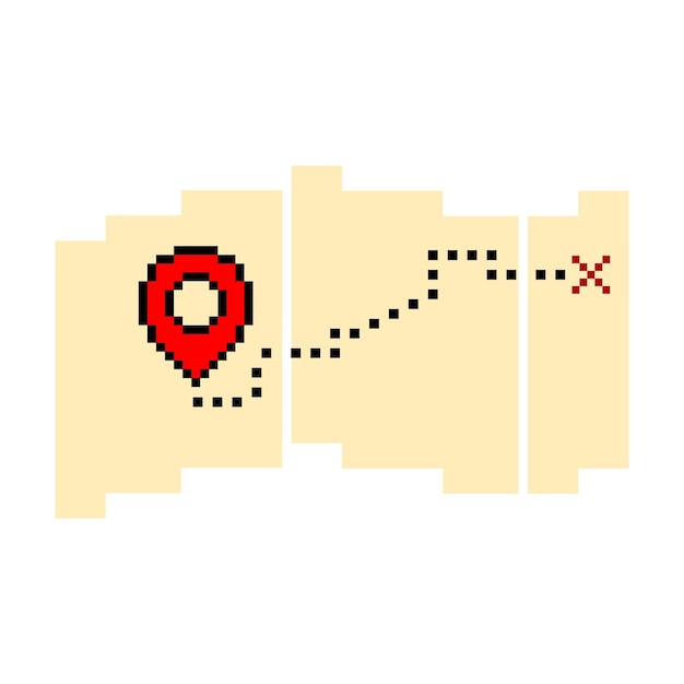 Puntatore sulla mappa del tesoro pixel art