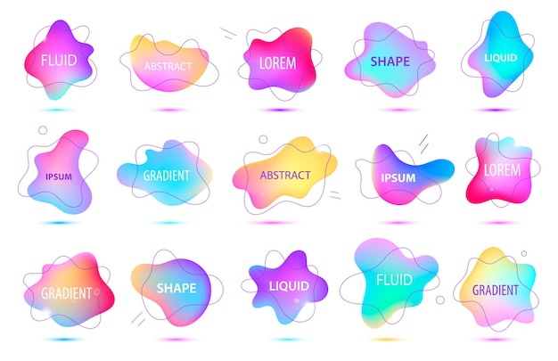 punti sfumati impostati con forme di linea isolate. Elementi astratti per colori vivaci alla moda
