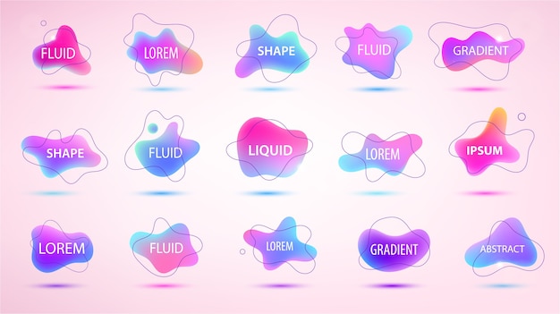 punti sfumati impostati con forme di linea isolate. Elementi astratti per colori vivaci alla moda