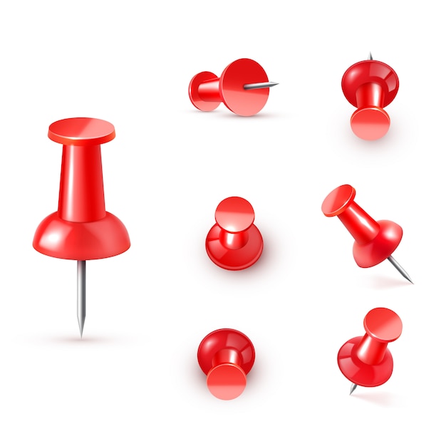Puntina rossa lucida in plastica realistica