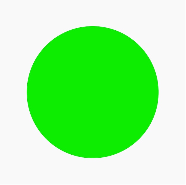 Punto fluorescente verde su sfondo bianco. grande punto verde.