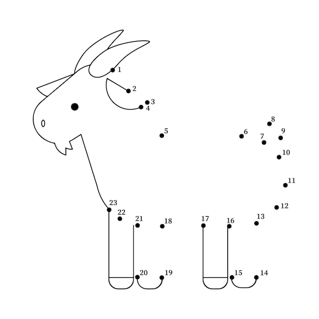 Punto per punto degli animali da fattoria per i bambini