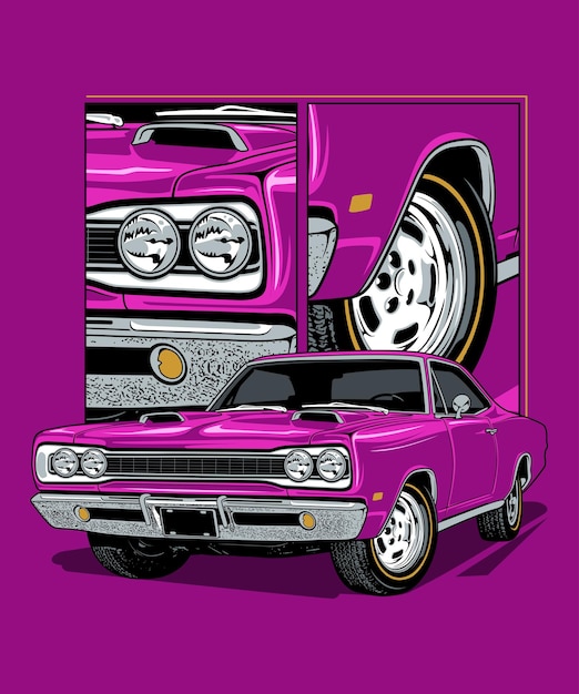 Purple Classic Muscle Car Design (Design della macchina muscolare viola)
