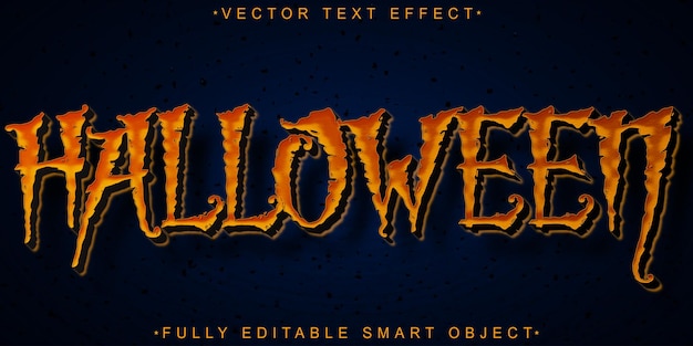 Purple e Orange Horror Scary Halloween Vector Fully Editable Smart Object Text Effect (Effetto di testo per oggetti intelligenti completamente modificabili)
