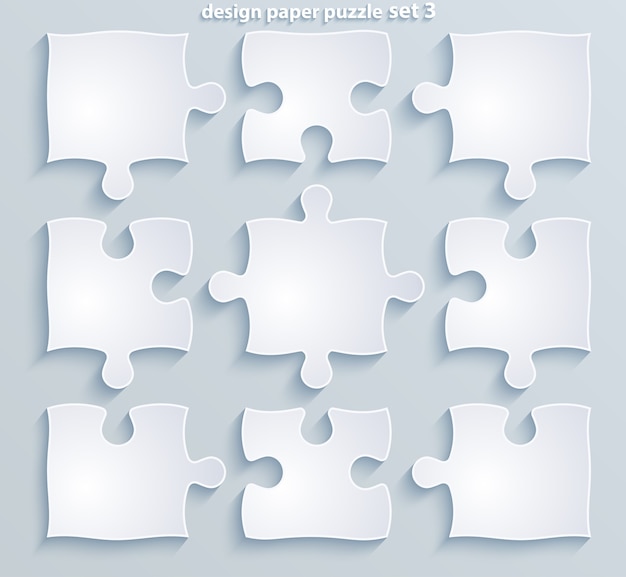 Puzzle di carta piatta Set di pezzi di puzzle business concetto motivazione web design mobile media