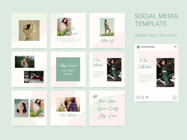 Puzzle stile moderno modello social media