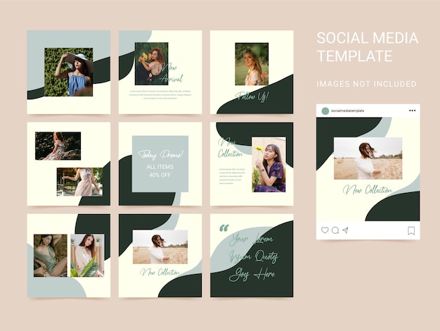 Puzzle stile moderno modello social media