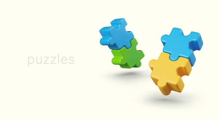 Vettore puzzles di colori realistici trovare la parte richiesta compito aziendale