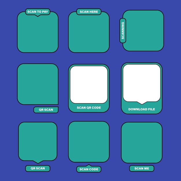 QR code scan collezione di banner Layout con testo scan me scan code scan per pagare Vector