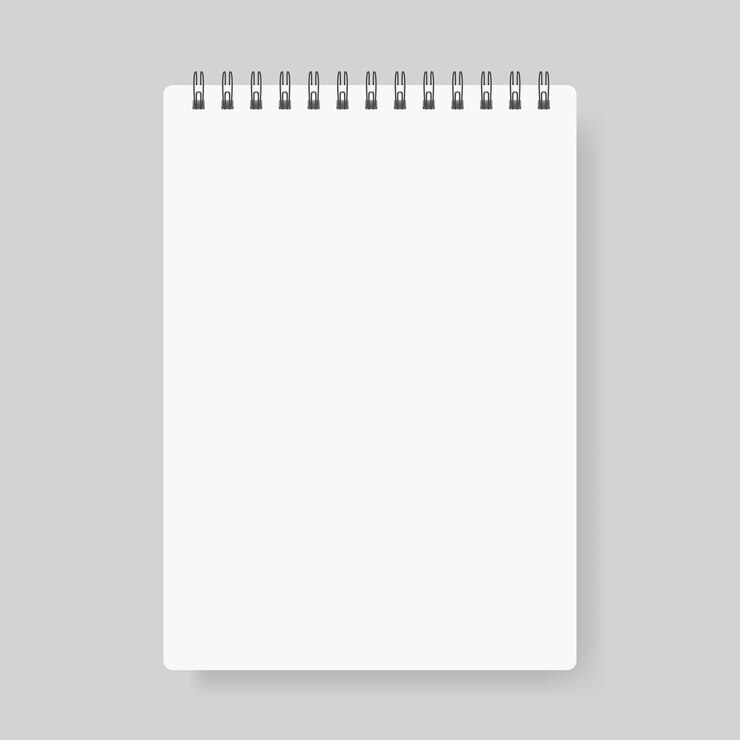 Vettore quaderno a spirale vuoto con pagine bianche pronto per appunti o schizzi vettore