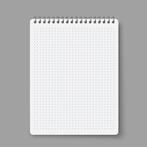 Quaderno linea punto quadrato diario modello blocco note pagina vuota set vettoriale vuoto elenco bianco mock up