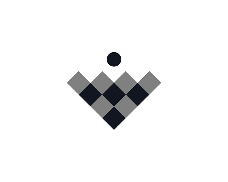 Quadrati astratti su e giù Forma logo design per la tua azienda