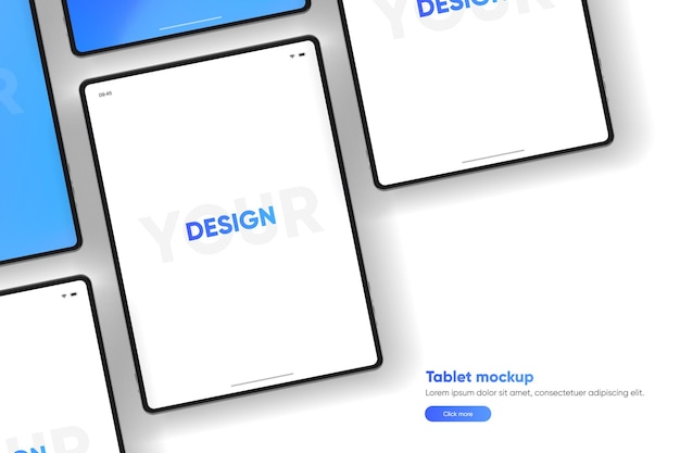 Quadro 3D del tablet meno schermo vuoto Elemento di mockup del dispositivo a schermo vuota del tablet Può essere utilizzato per mobile
