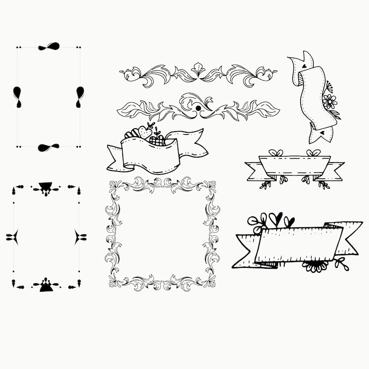 Vettore quadro a cerchio botanico con linea rotonda disegnata a mano confine foglie e fiori invito a nozze e auto