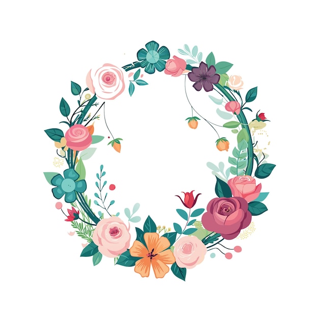 Quadro con illustrazione vettoriale di fiori