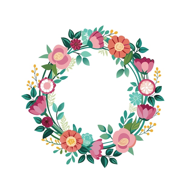 Quadro con illustrazione vettoriale di fiori