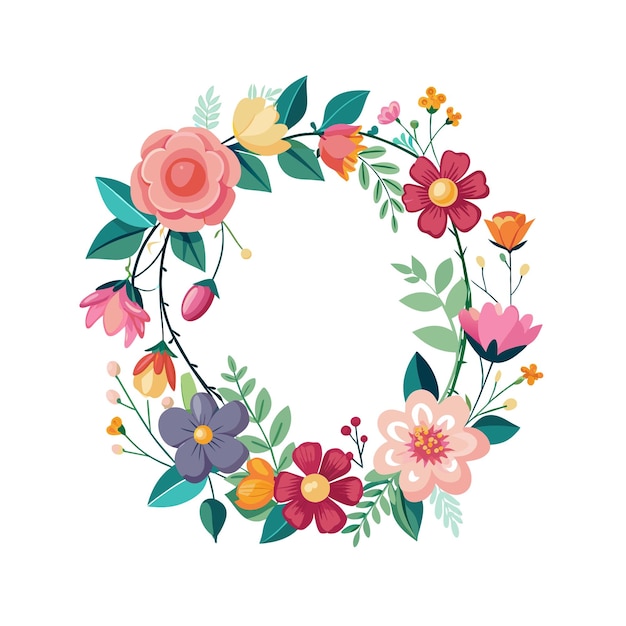 Quadro con illustrazione vettoriale di fiori