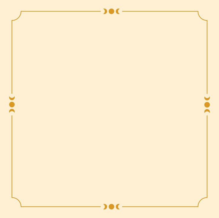 Vettore quadro di contorno astratto mistico con luna confine dorato in stile minimalist trendy illustrazione vettoriale mistica