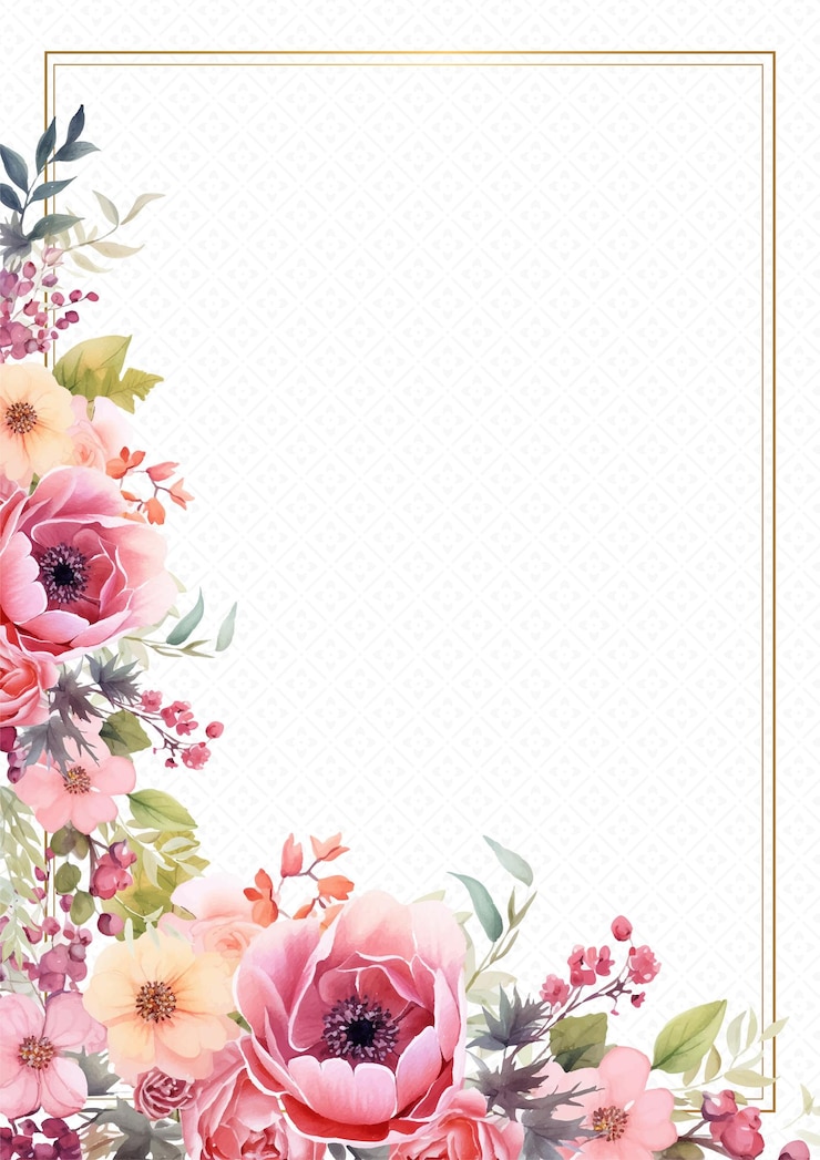 Vettore quadro di invito con corone rosa e arancione moderno sullo sfondo con flora e fiori
