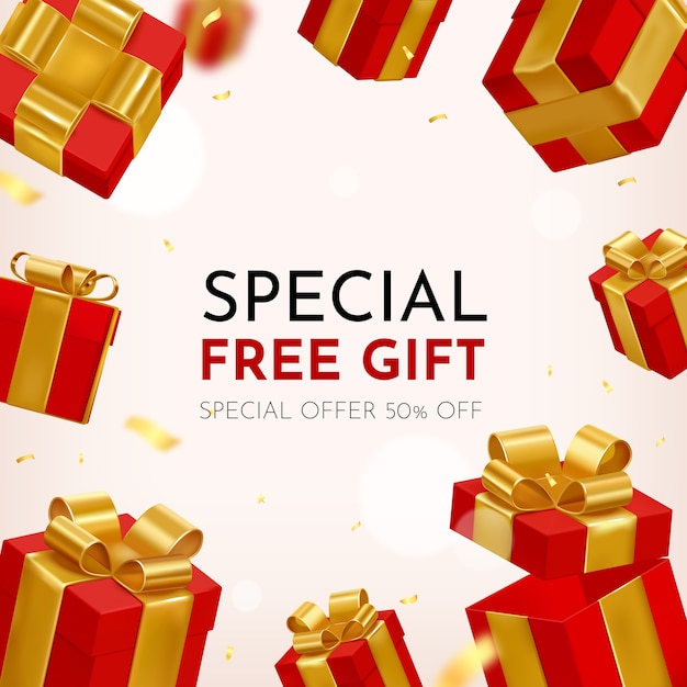 Quadro di presentazioni realistiche per il modello di offerta speciale