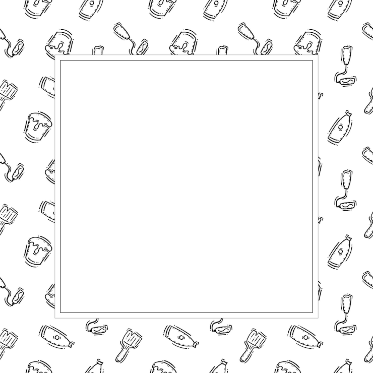 Vettore quadro di strumenti d'artista disegnati a mano in stile doodle