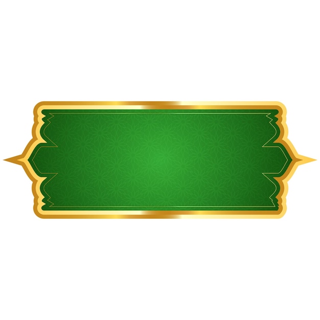 Quadro di testo verde astratto striscione di forma islamica