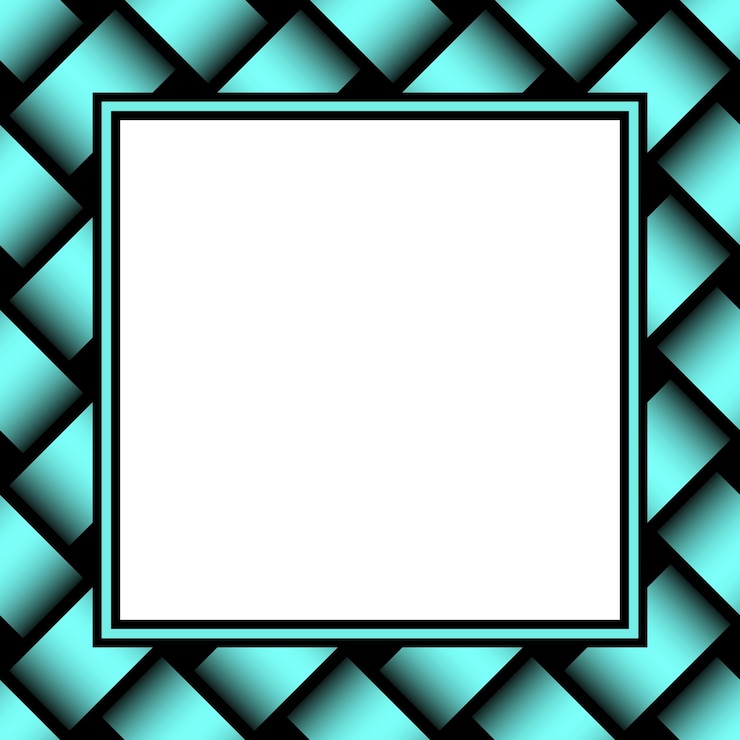 Vettore quadro quadrato vettoriale con spazio di copia abstract weaving cian gradient geometric 3d texture