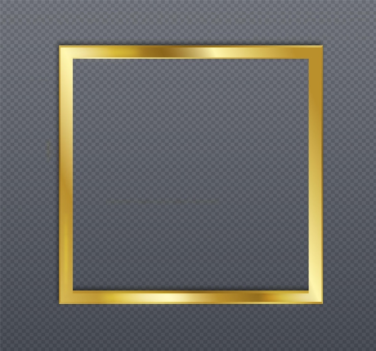Vettore quadro realistico di colore dorato