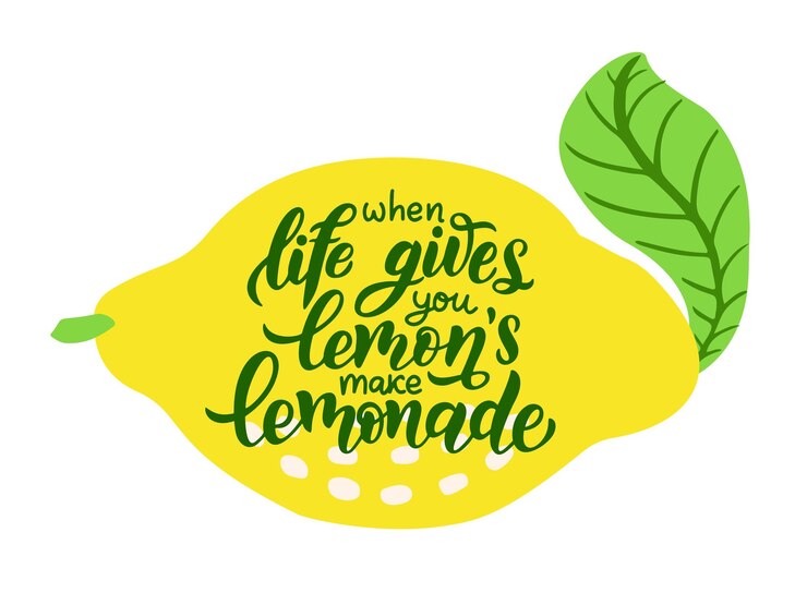 Quando la vita ti dà i limoni, fai una limonata - poster tipografici disegnati a mano. Agrumi e preventivo isolati su sfondo bianco. Illustrazione vettoriale di motivazione ispiratrice con scritte disegnate a mano.