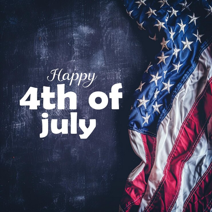 Vettore quarto di luglio 4 luglio giorno dell'indipendenza degli stati uniti fuochi d'artificio dichiarazione d'indipendenza patriottica
