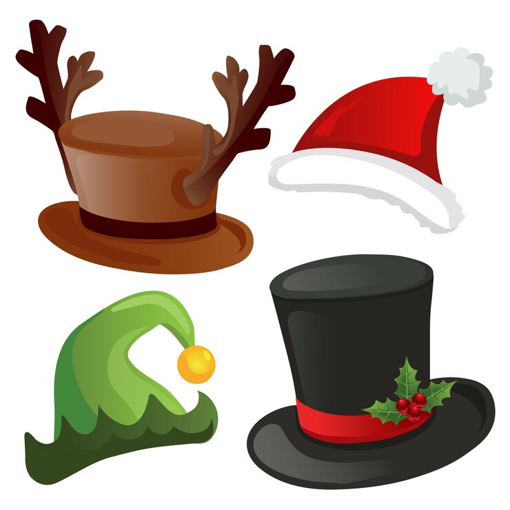 quattro cappelli di costume di Natale