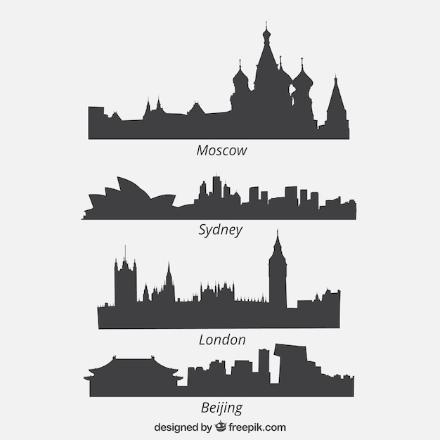 Quattro Cityscape Silhouette Set