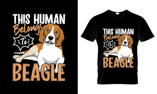 Questo umano appartiene a Beagle colorato Graphic TShirt Beagle TShirt Design
