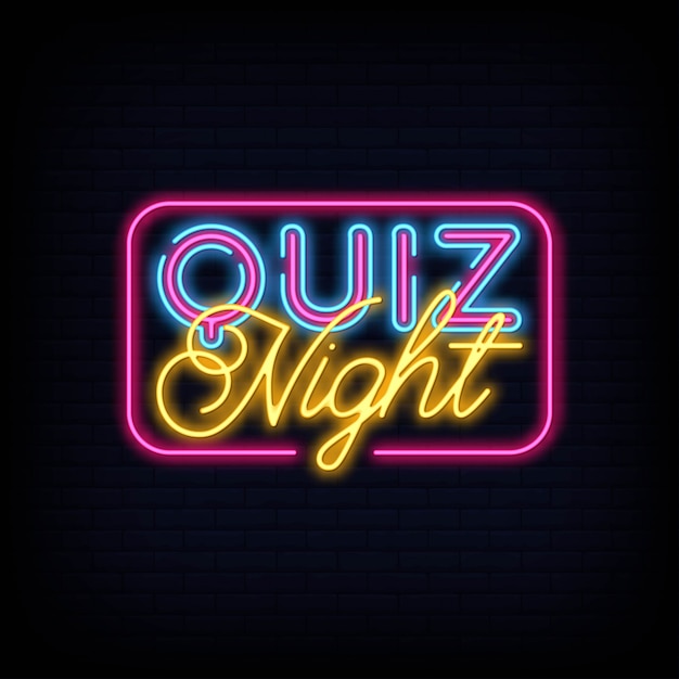 Quiz notte insegna al neon