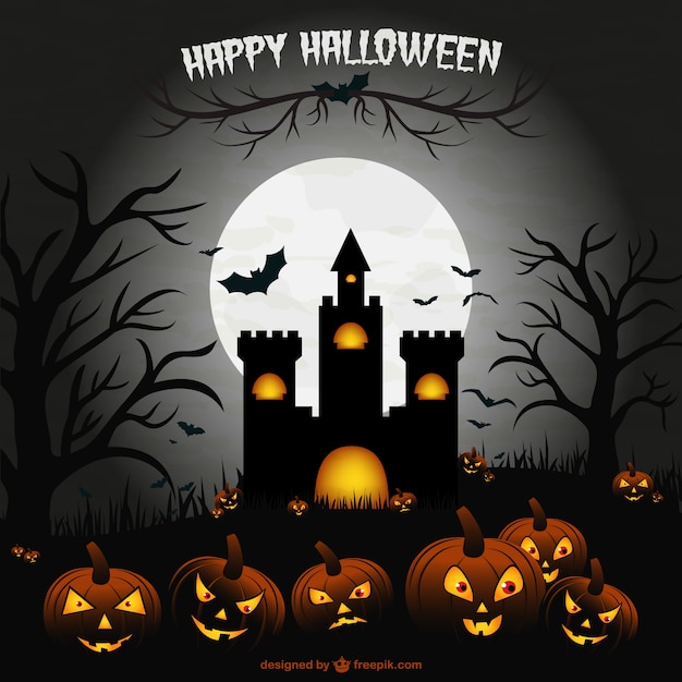 Raccapricciante halloween castello illustrazione scena