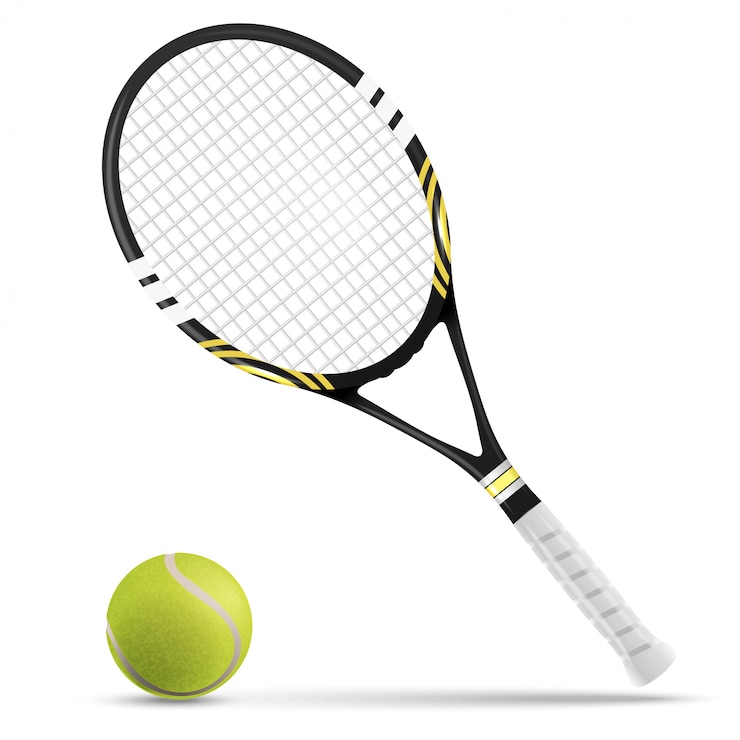 Vettore racchetta da tennis e palla