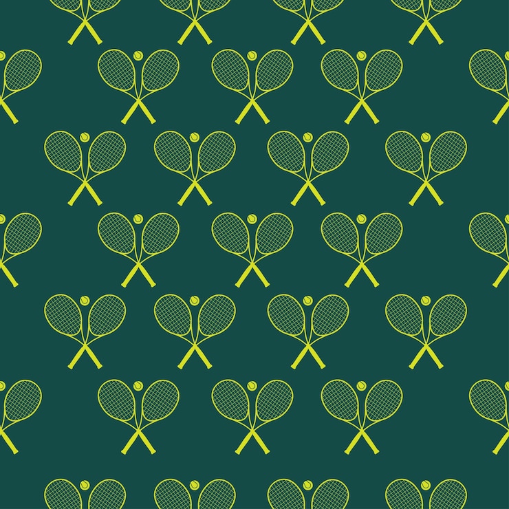 Vettore racchette da tennis e palla a disegno senza cuciture vettoriale